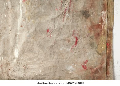 Paint Splattered Drop Cloth With Edge