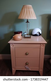 Painted Bedside Table In French Style Bedroom