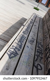 Painted bench in the Park.