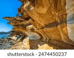 Painted cliffs, Maria Island, Tasmania, Australia