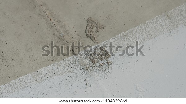 Painted Concrete Ceiling Into White Industrial Stock Image