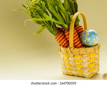 Painted easter eggs with carrots.