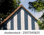 Painted gable end of a house