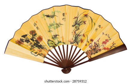 Painted Hand Fan Dragons Isolated Over Stock Photo (Edit Now) 28759312 ...