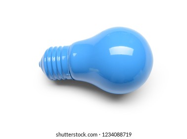 Painted light bulb on white background