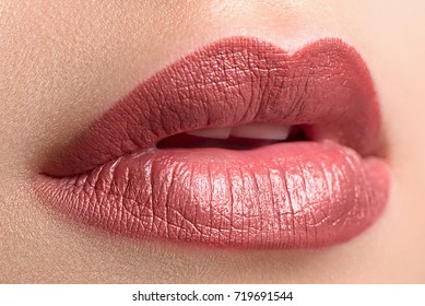 painted lips close-up