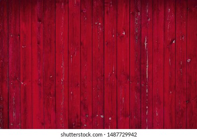 Painted Old Red Wood Planks Background