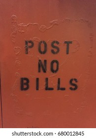 Painted Post No Bills Sign.