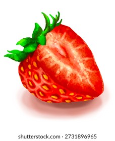 I painted strawberry on procreate program 