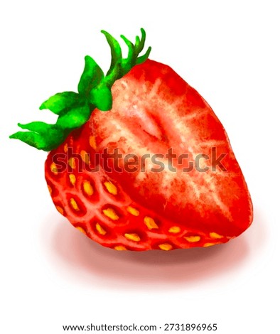 I painted strawberry on procreate program 