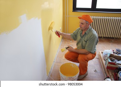 Painter in action