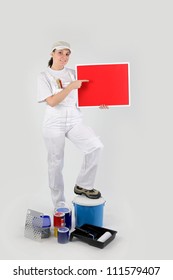 Painter with a blank board