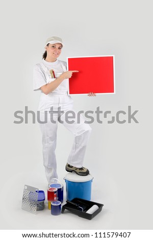 Painter with a blank board