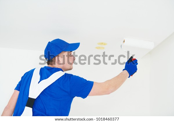 Painter Painting Ceiling Paint Roller Stock Photo Edit Now