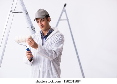Painter working at construction site