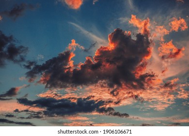 painterly sunset clouds over Wales 
