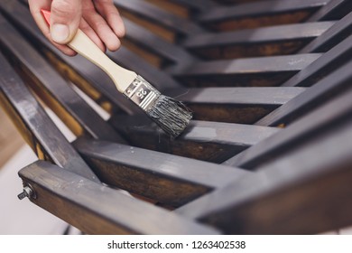 Painters Coated Old Wooden Chairs.Old Wooden Furniture.