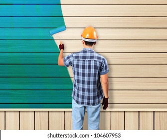 Painting Avd Paint Brush House On Wood