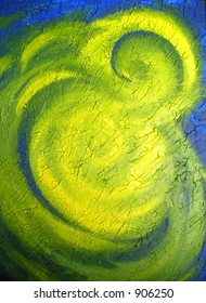 Painting Of Blue Green Yellow