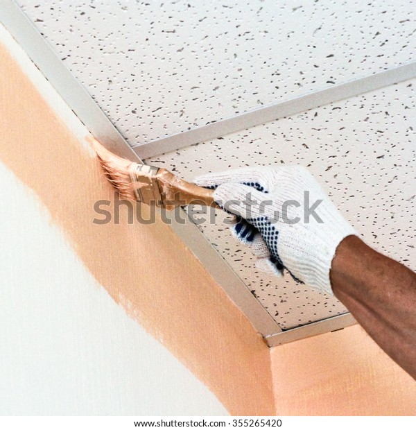 Painting Brush Near Ceiling Stock Photo Edit Now 355265420