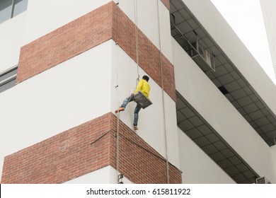 Painting The Building Sprinkle And The Sky Background