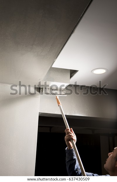 Painting Ceiling House Paint Roller Stock Photo Edit Now