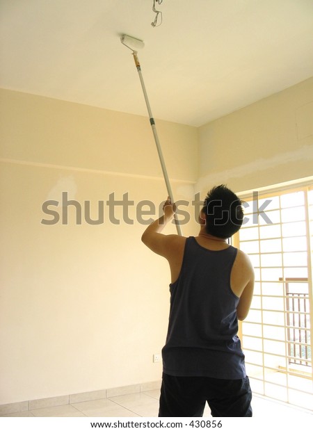 Painting Ceiling Roller Stock Photo Edit Now 430856
