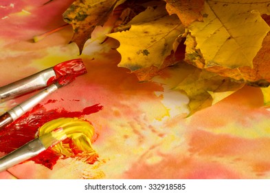 Painting Fall Leaves With Watercolor Paints