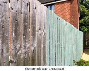 Painting Garden Fence, Home Improvement, Sage Coloured Paint. 