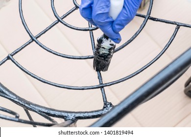 Painting Metal Chairs, Protective Gloves