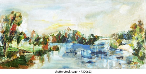 Painting, on the shores of the River Dnieper