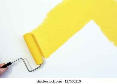 Painting A Wall With Roller