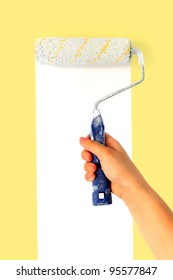 Painting Wall For White By Paint Roller