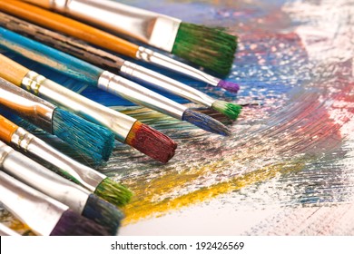 Paints and brushes 