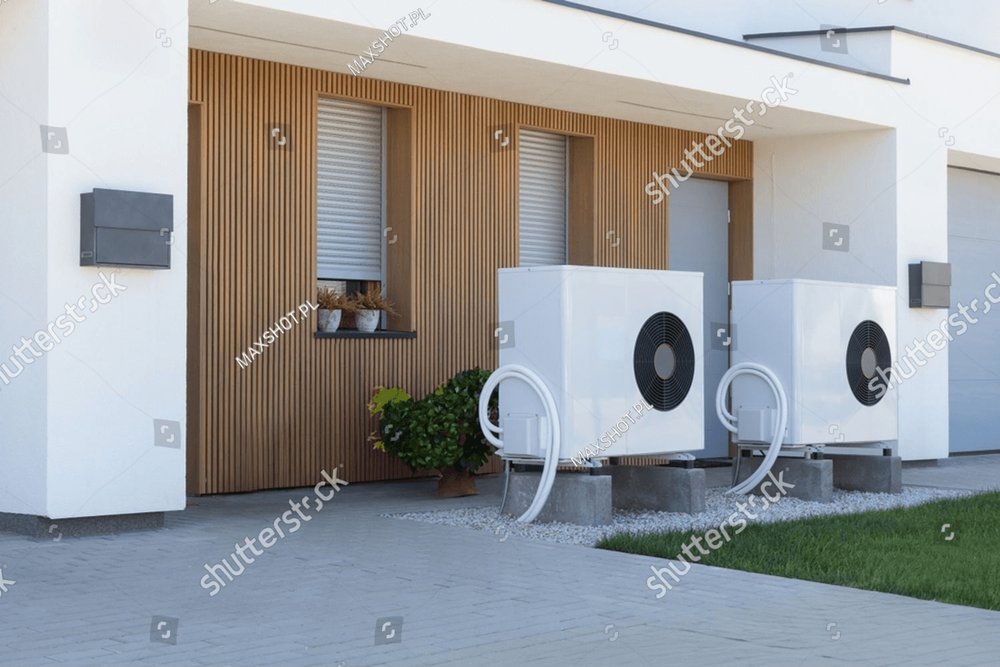 A Pair Of Air Source Heat Pumps, An Eco-friendly Home Heating Solution ...