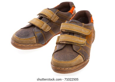 pair of autumn leather shoe for boy - Shutterstock ID 71022505