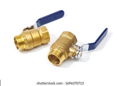 pair of Ball valve brass isolated on white background