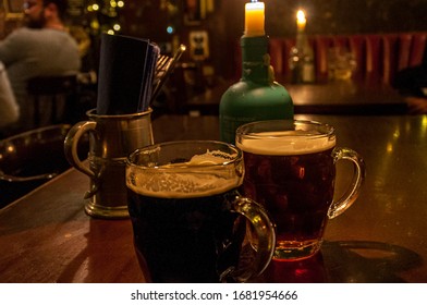 Pair Of Beer Mugs In An Edinburgh Pub