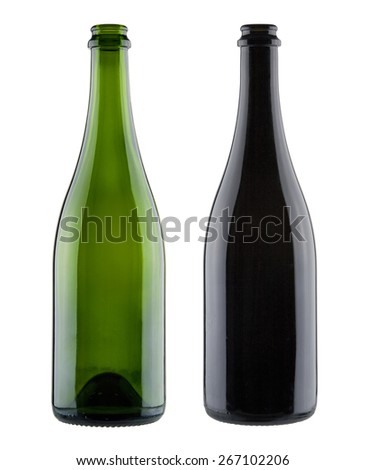 Pair of blank champagne bottles