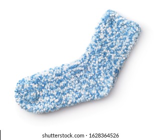 Pair Of Blue Soft Socks Isolated On White