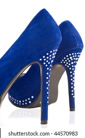 Pair Of Blue Stiletto Shoes