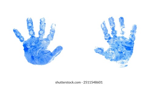 A pair of colorful children's handprints on a white background. Family concept. - Powered by Shutterstock