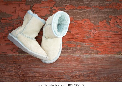 white sheepskin boots