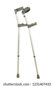 Pair Of Crutches Isolated On A White Background