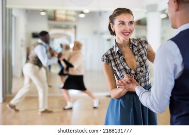 Pair Dancing Lindy Hop During Rehearsal