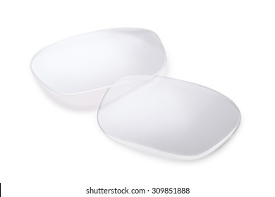 Pair of eyeglasses lenses isolated on white