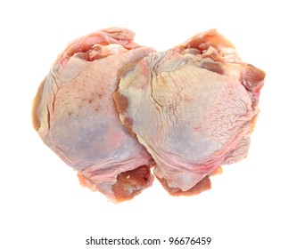 A Pair Of Fresh Cut Raw Turkey Thighs.