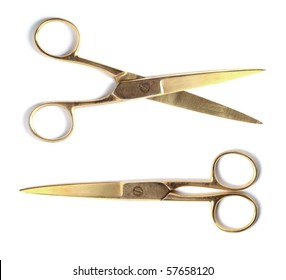 A Pair Of Golden Vintage Scissors