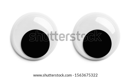 Pair of Googly Eyes Isolated on White Background.