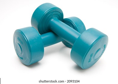 Pair Of Hand Weights On A White Background